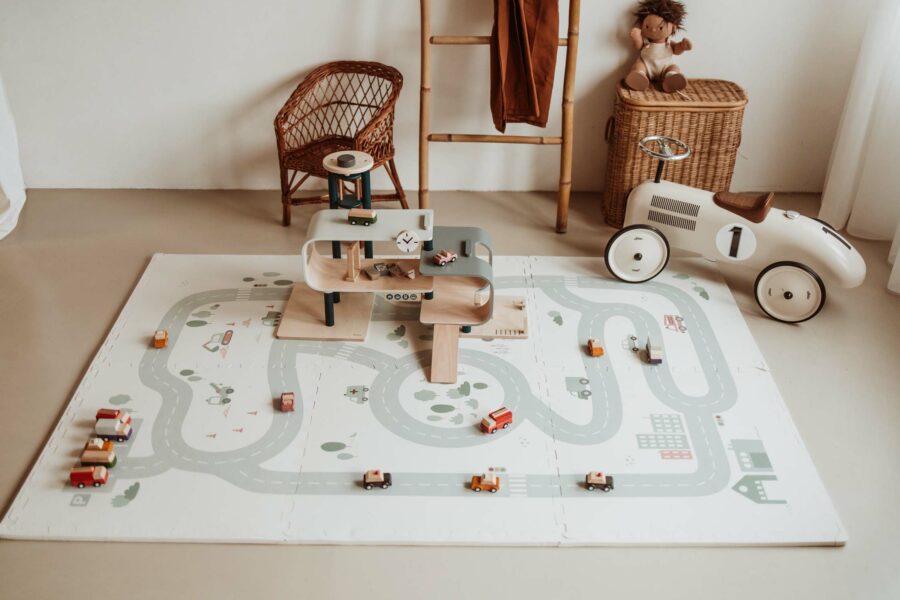 Tapis de jeu puzzle roadmap de la marque Play and go