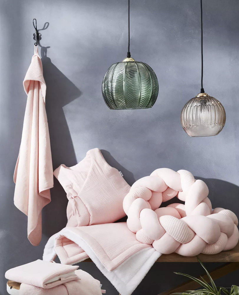 BB&Co - Peignoir bébé bambou et gaze de coton rose blush par BB&Co